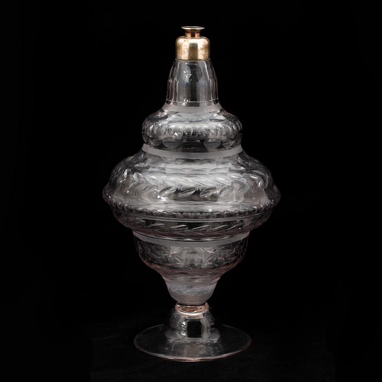 FLASKA, glas, 1700/1800-tal.