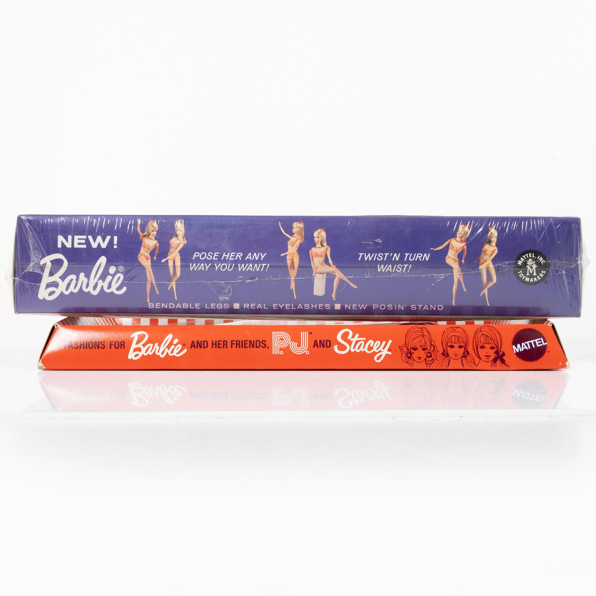 Barbie doll, "Barbie Twist n Turn", 1966, in unopened packaging, with clothes, Mattel, 1960s.