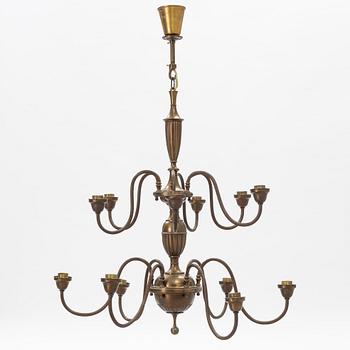 A brass ceiling light, first half of the 20th Century.