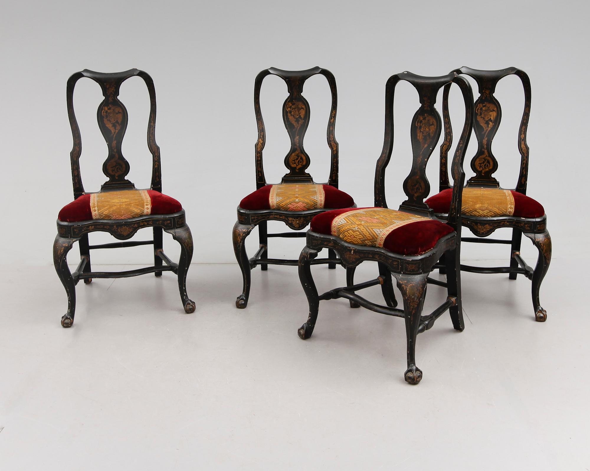STOLAR, 4 st, senbarock, 1700-tal.