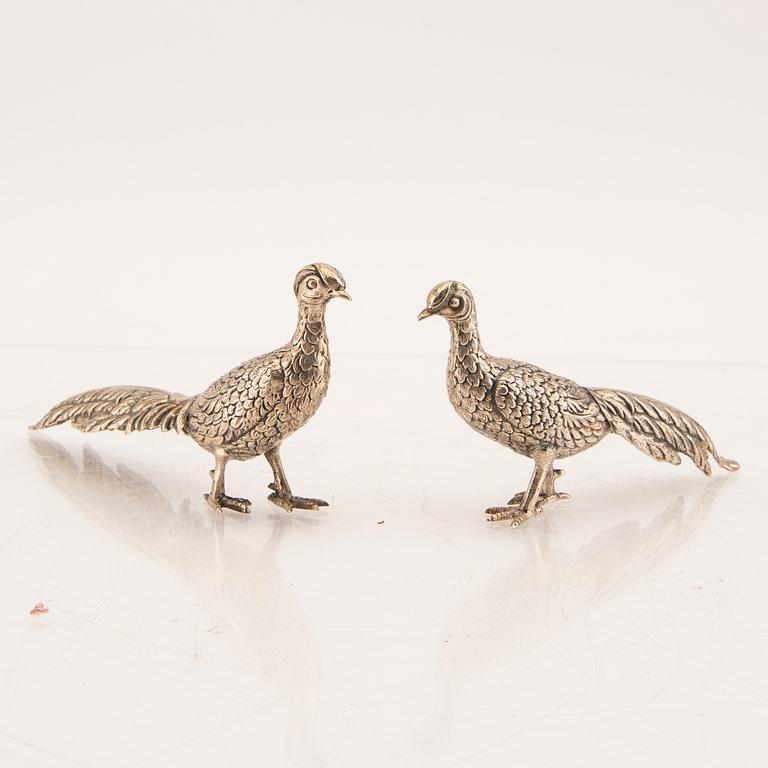 Dosor samt dekordelar 7 dlr silver 18/1900-tal.