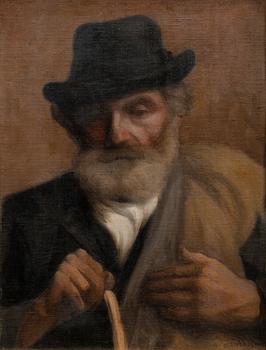 oil on canvas laid on panel, signed.