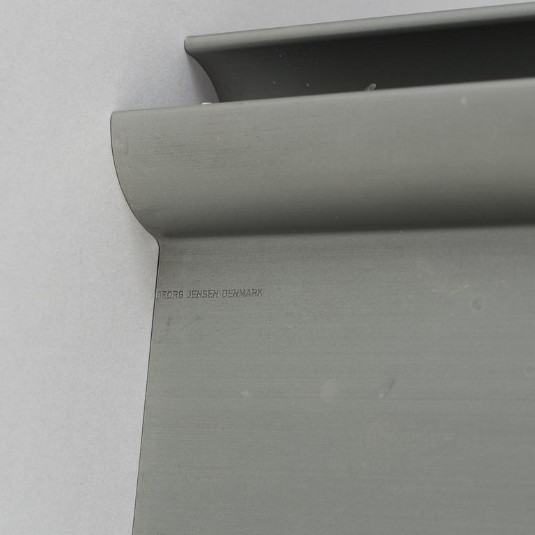 Two aluminium "Labyrinth" candlesticks by Lene Munthe for Georg Jensen, Denmark.