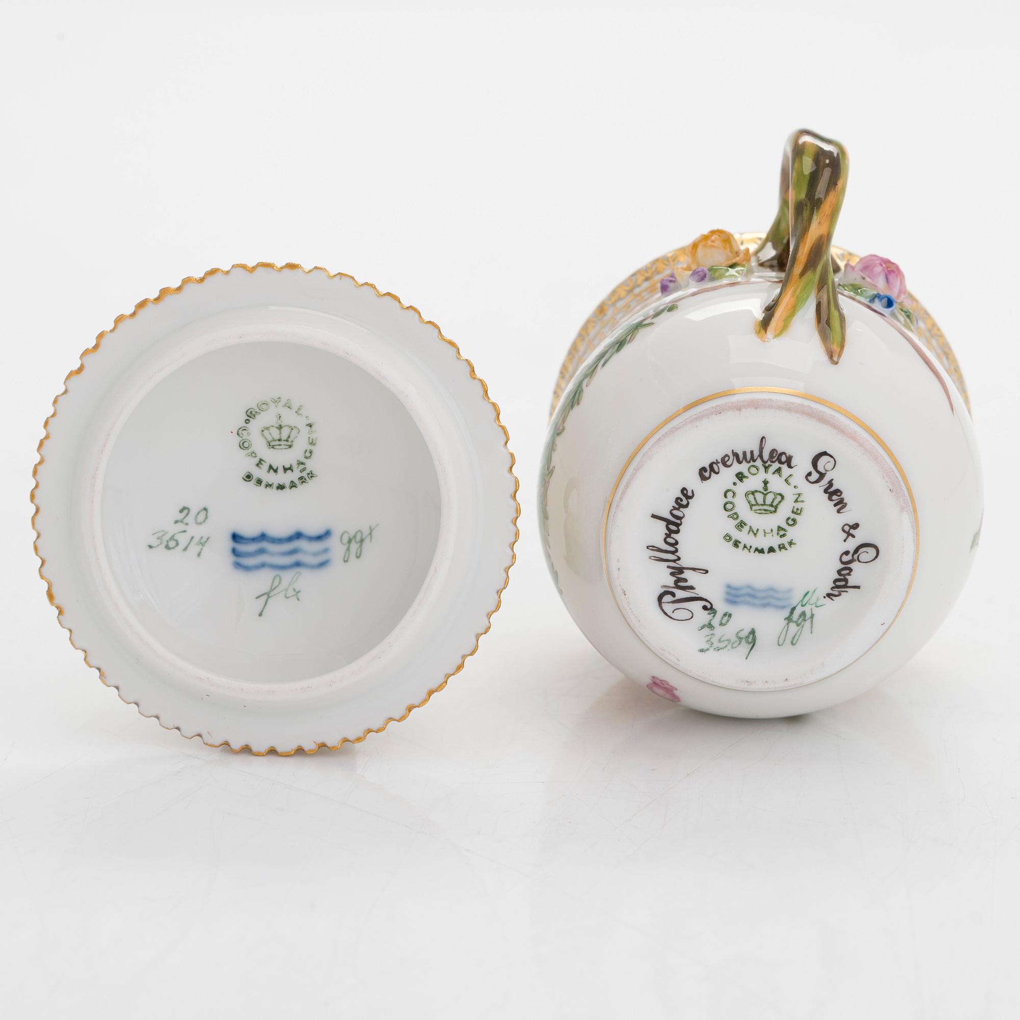 A ten-piece set of 'Flora Danica' porcelain tableware, Royal Copenhagen, Denmark, 1960s-70s.