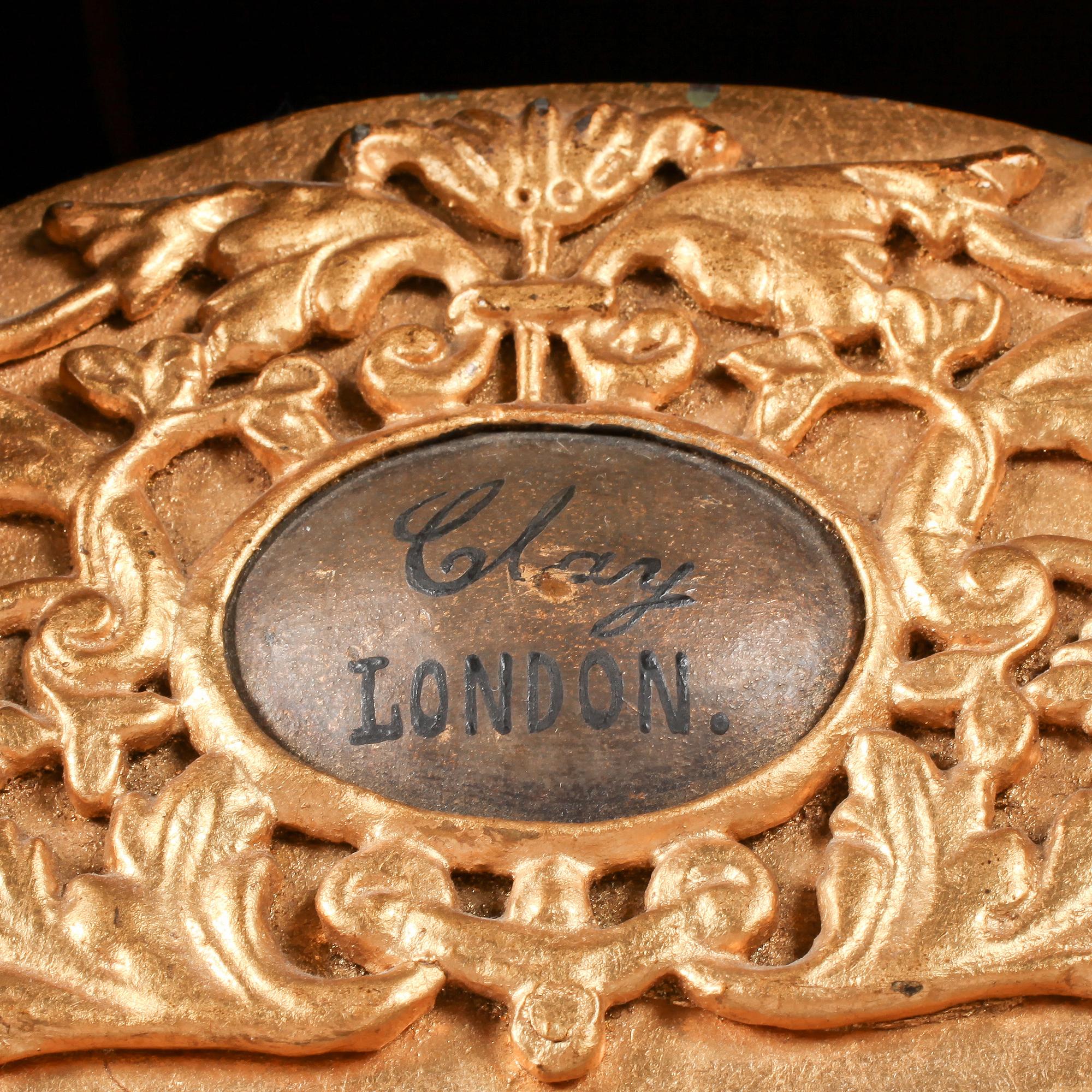 GOLVUR, urtavlan märkt "Clay London", sent 1700-tal.