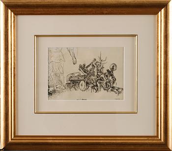 PETER DAHL, teckning, monogramsignerad och daterad -52.