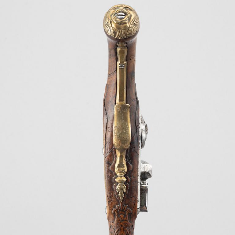 Flintlåspistoler, ett par, Joakim Rosenberg, Stralsund, 1700-talets första hälft.