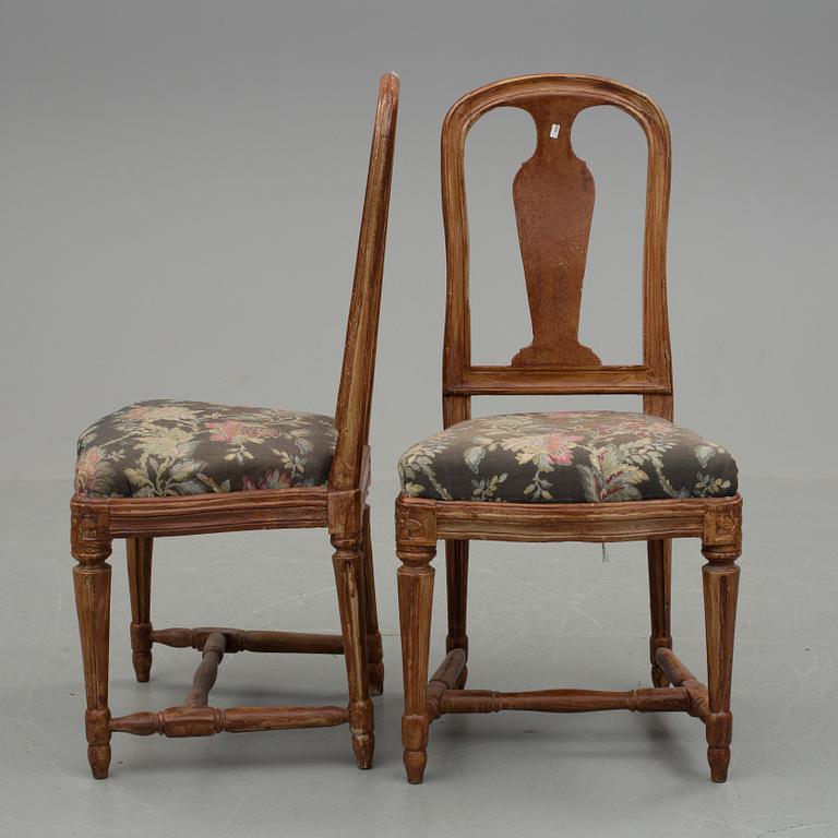 STOLAR, 4 stycken, gustaviansk stil, omkring sekelskiftet 1900.