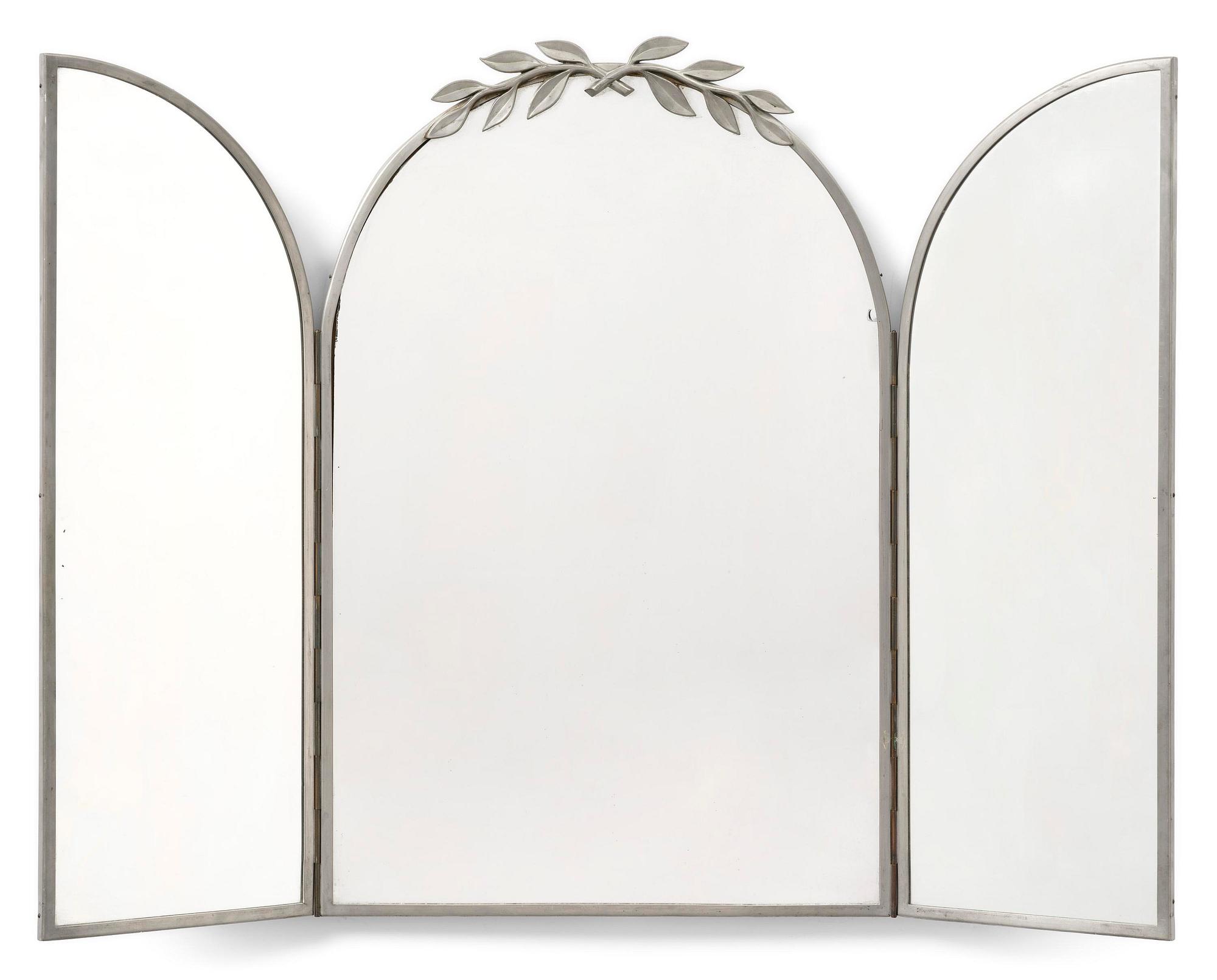 Estrid Ericson, a pewter framed mirror modell "A 884", Firma Svenskt Tenn, Stockholm, 1934.