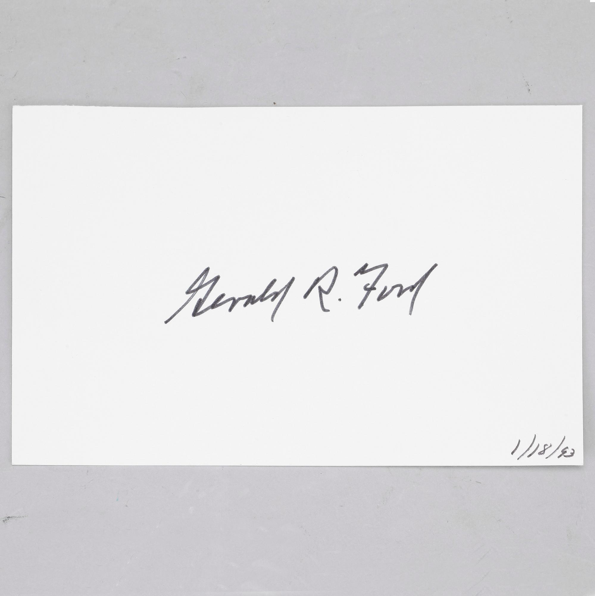 GERALD FORD(1913-2006), autograf daterad 1/18 -93.