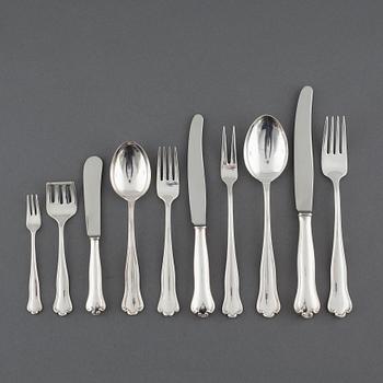 94 pieces of table "Kungsholm" flatware in EPNS, second half of the 20th century.