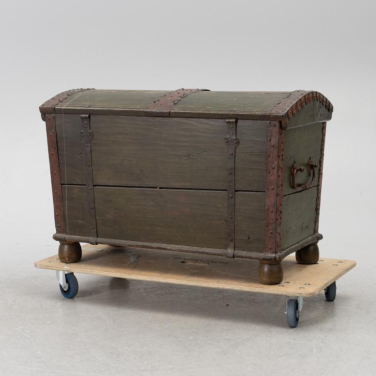 A folk art chest, dated 1749.