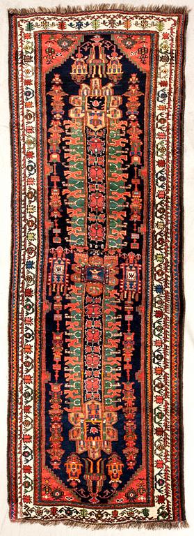 Kurdish semi-antique/antique rug, approximately 336x117 cm.