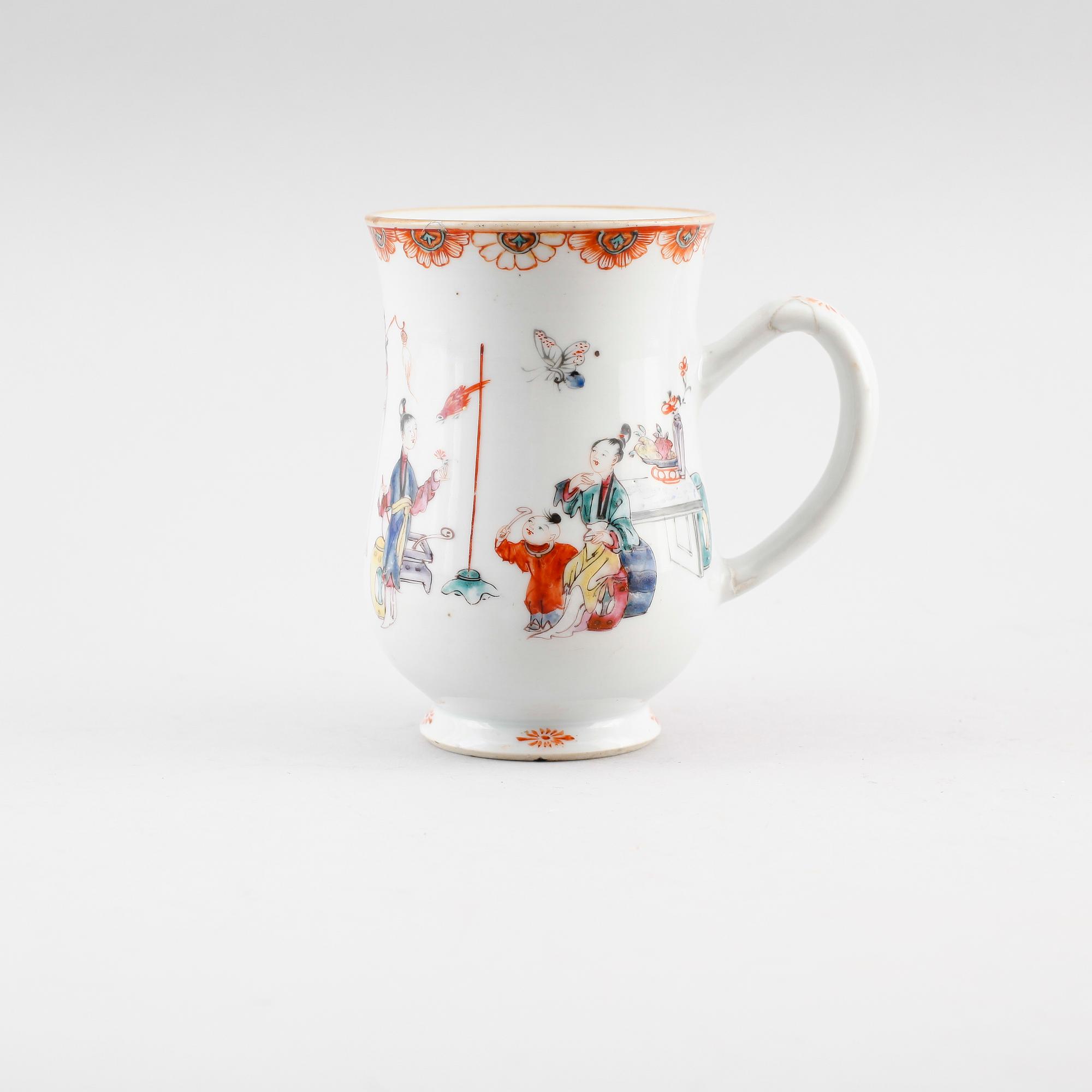 MUGG, porslin, Kina, Qianlong 1736-1795.