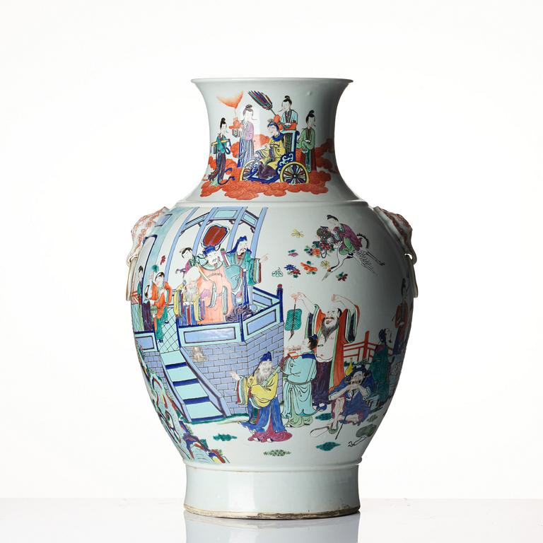A large 'immortals' vase, mid 20th century.