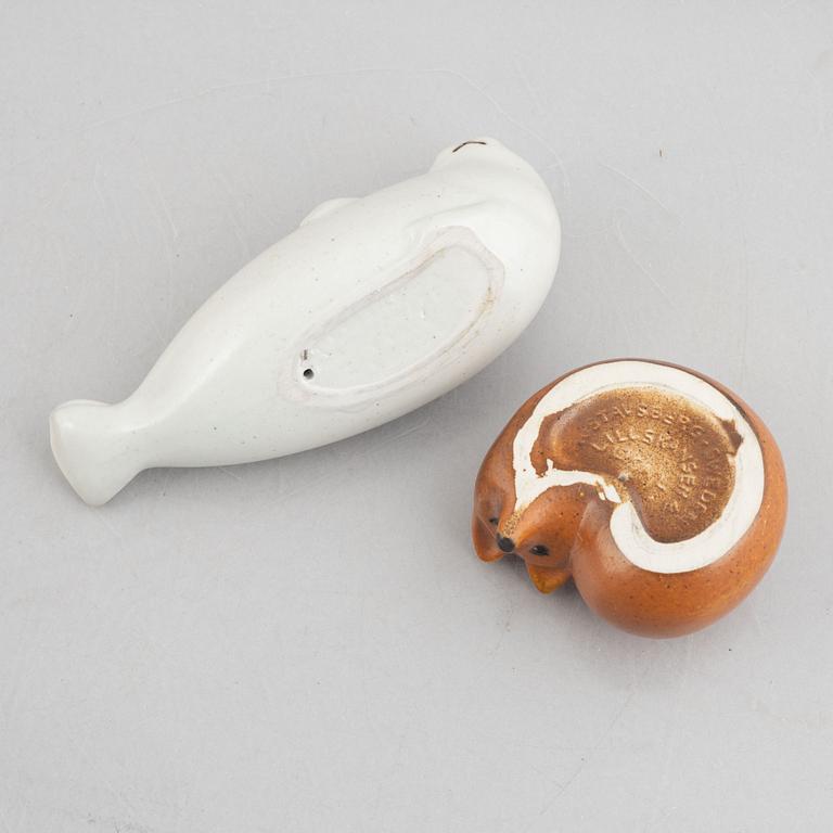 Lisa Larson, figuriner, 6 st, ur serierna "Lillskansen" och "Skansen", Gustavsberg.