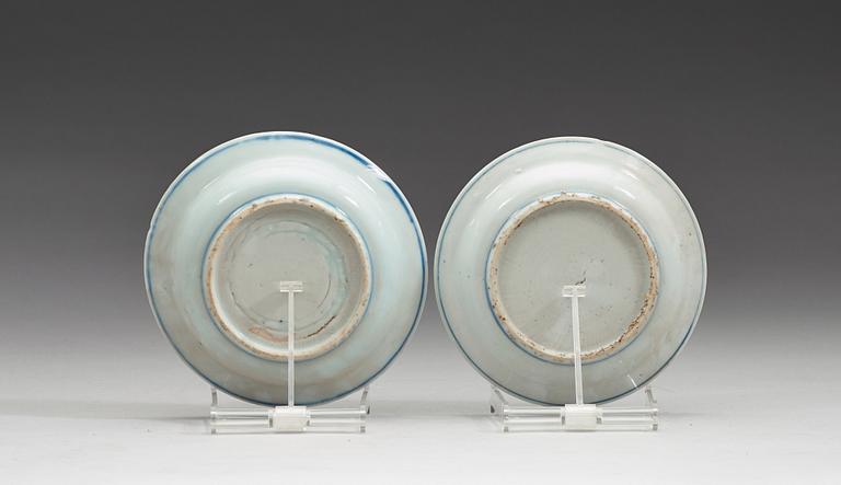 A set of six blue and white dishes, Mingdynasty, Tianqi/Chongzhen (1621-1644).