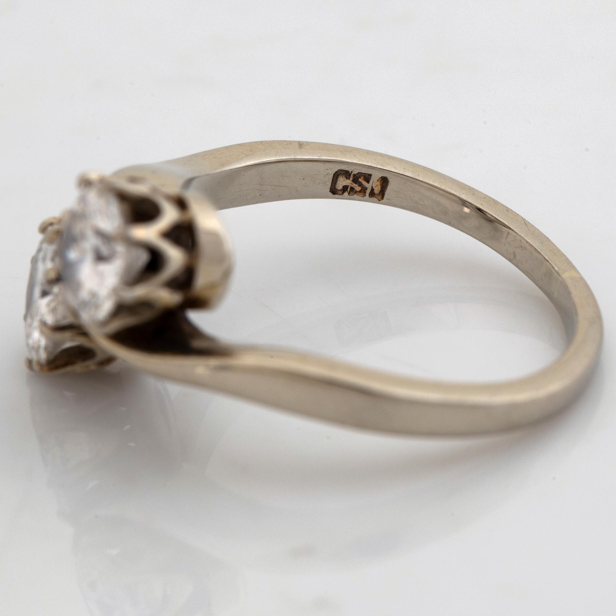 Old cut diamond 'toi et moi' ring.