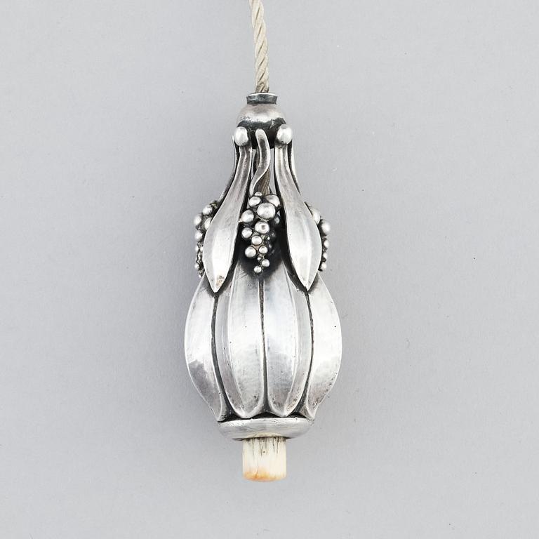 Harald Nielsen, a silver pushbell, Georg Jensen, Copenhagen ca 1915-1919, design nr 77.