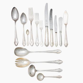 A Swedish silver cutlery set, "Lübeck", mark of K Anderson, Stockholm, some 1939 (107 pieces).