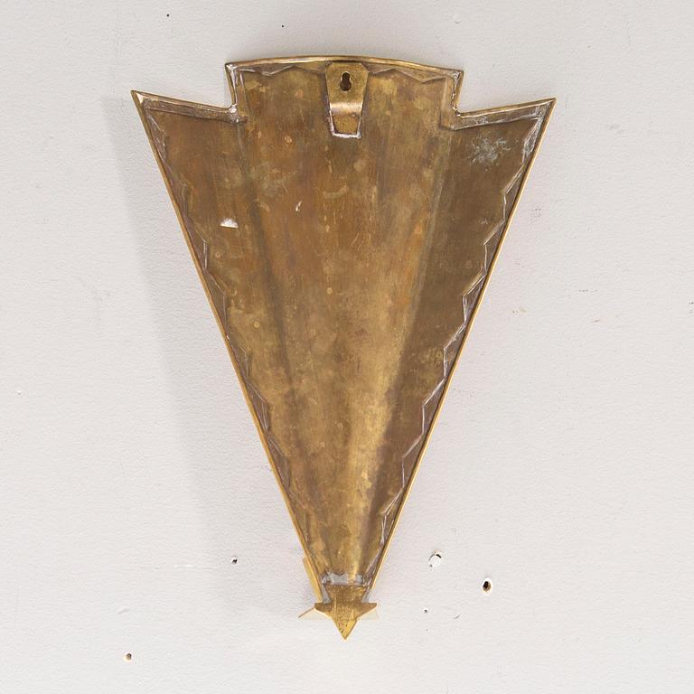 A pair of Lars Holmström brass wall scones mid 1900s.