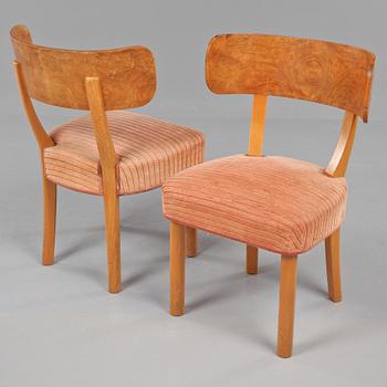 STOLAR, 8 st, "Birka", Axel Einar Hjorth, A/B Nordiska Kompaniets Verkstäder, Nyköping, 1930-tal.