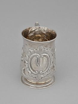 BÄGARE, silver, London, 1700/1800-tal. Vikt 172 g.