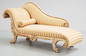 A Regency style chaise longue, 19th Century.