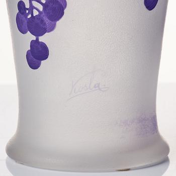Karl Lindeberg, an Art Nouveau cameo glass vase, Kosta Sweden.