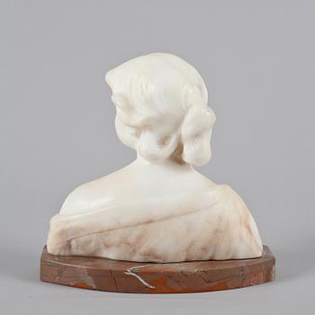 SKULPTUR, alabaster, Goldscheider, Wien, 1900-talets första hälft, otydl sign.