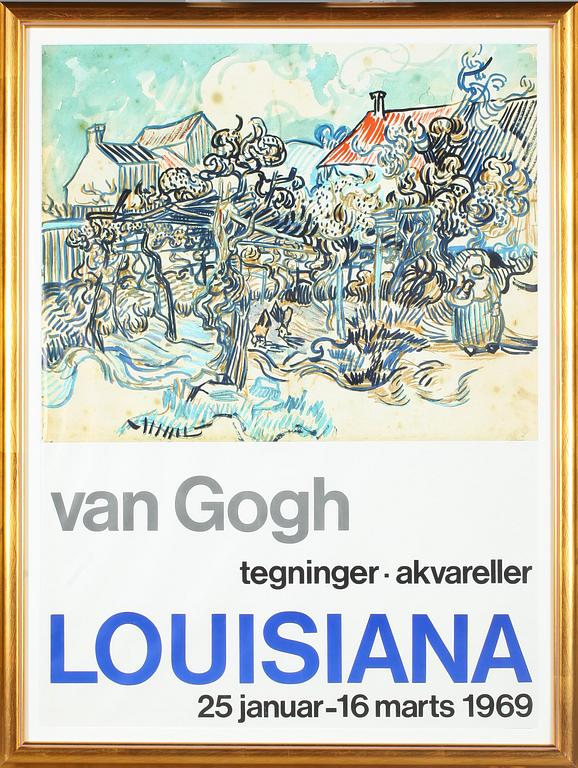 UTSTÄLLNINGSAFFISCH, van Gogh, Louisiana, daterad 25 januari - 16 mars 1969.