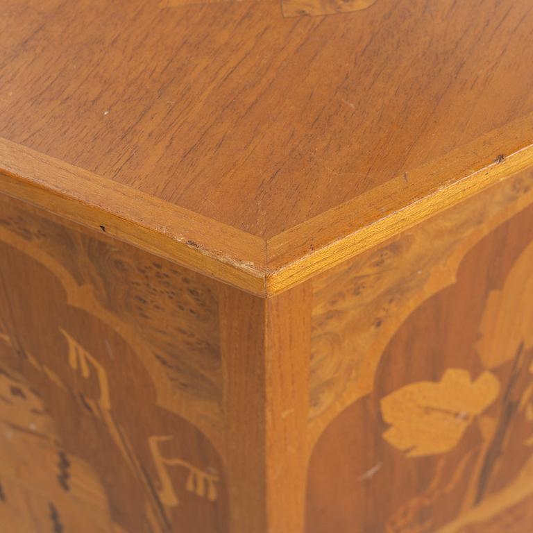 A smoking table, probably Birger Ekman, Mjölby Intarsia, 1930s.