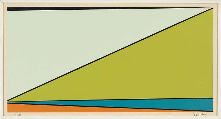 Olle Bærtling, silkscreen in colours, signed 52/100.