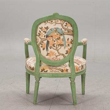 KARMSTOL, gustaviansk,  1700-talets slut.