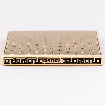 A GOLD CASE, 18K gold, black enamel. France.