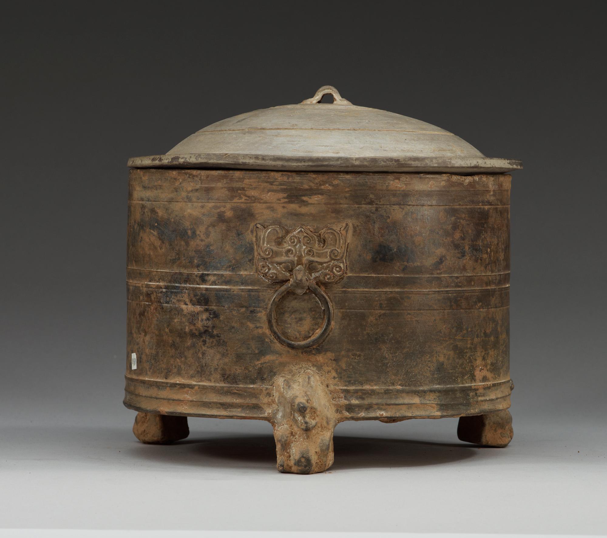A potted tripod censer, Western Han dynasty (206 BC – 220 AD) .