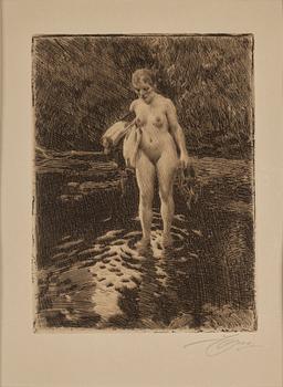 ANDERS ZORN, etsning, 1912, signerad med blyerts.