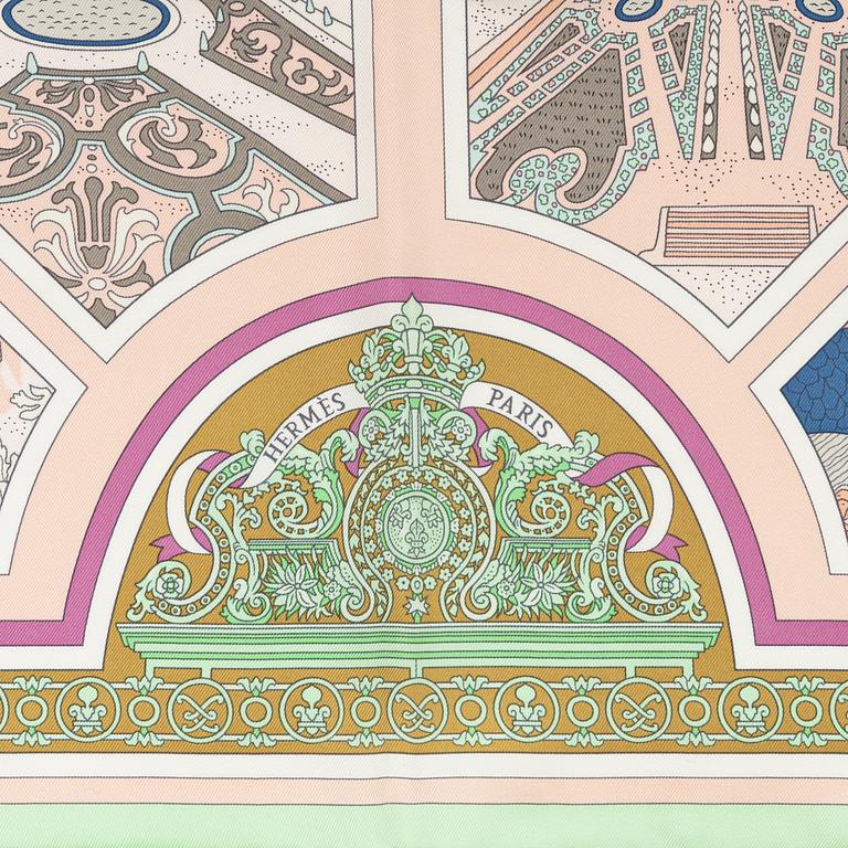 Hermès, a 'Flanerie a Versailles' silk scarf.