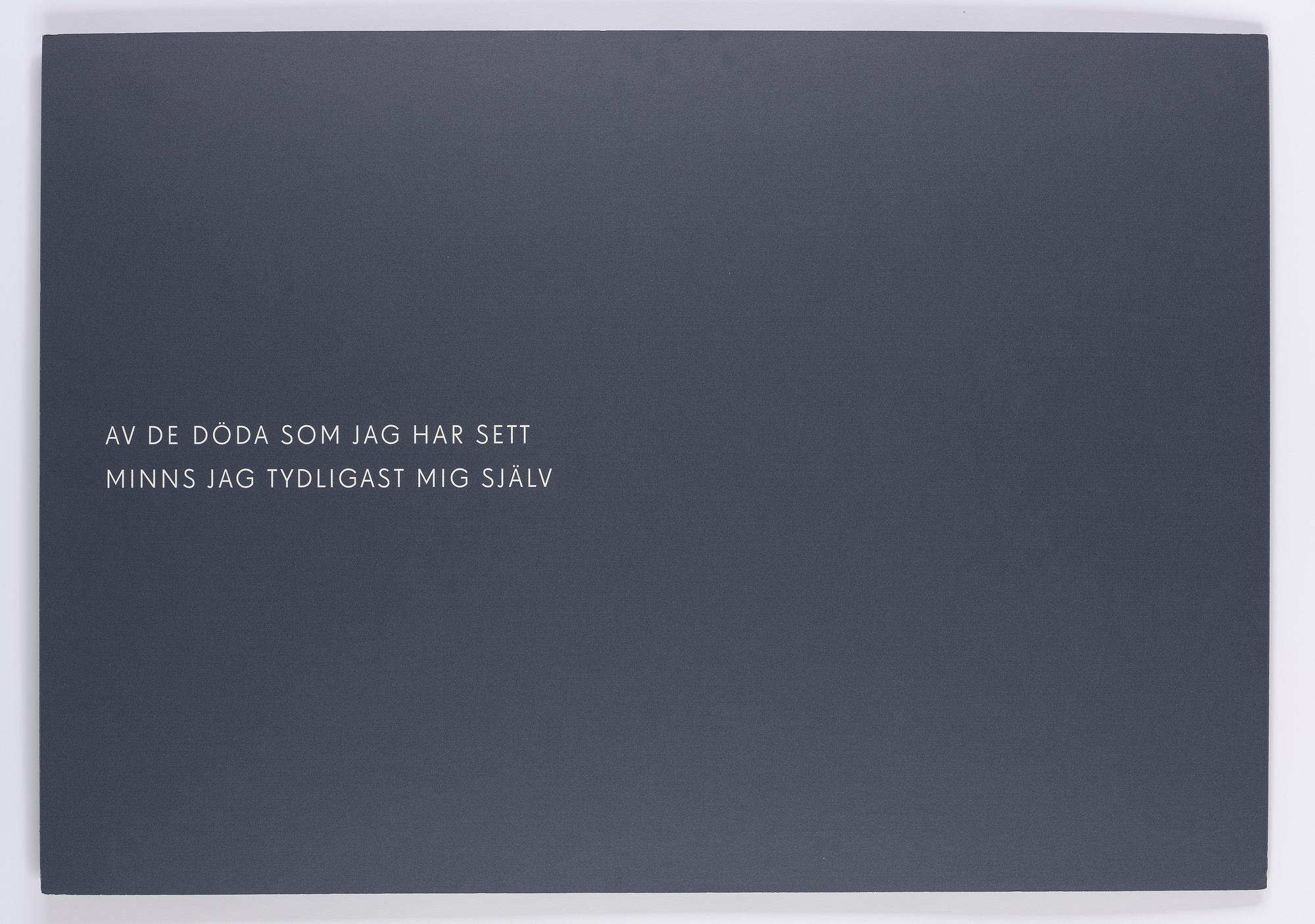 Affisch, Lars Norén, "Fragment", formgiven av Nina Ulmaja, för Stockholm Literature, Moderna Museet, 2013.