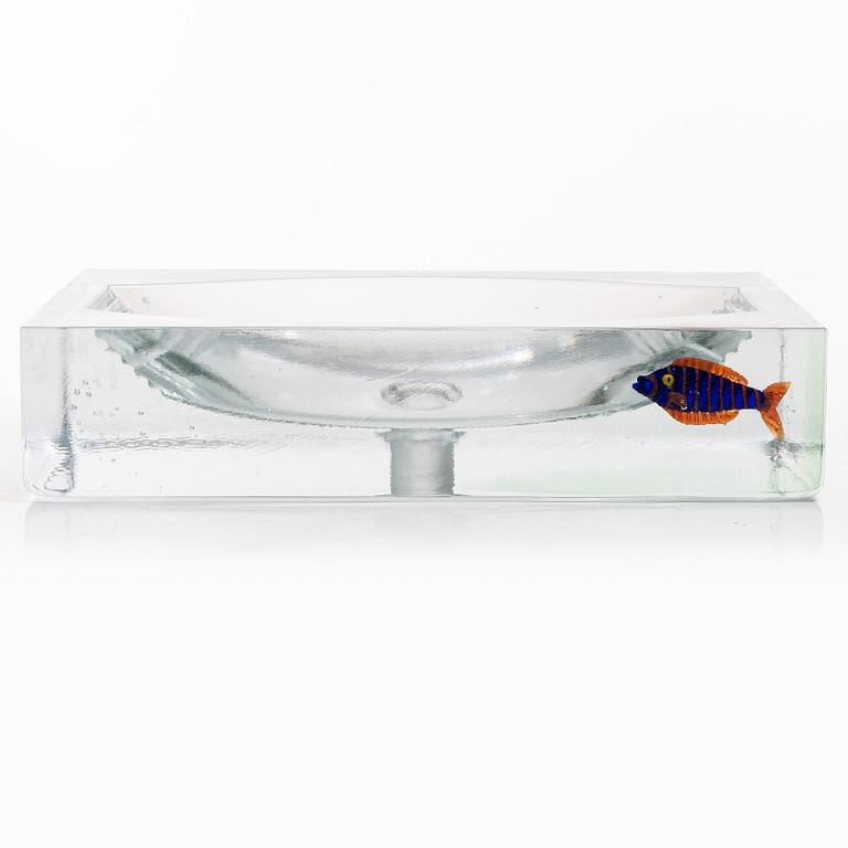 Kjell Engman, Wash basin, glass, "Lagoon", Kosta Boda.