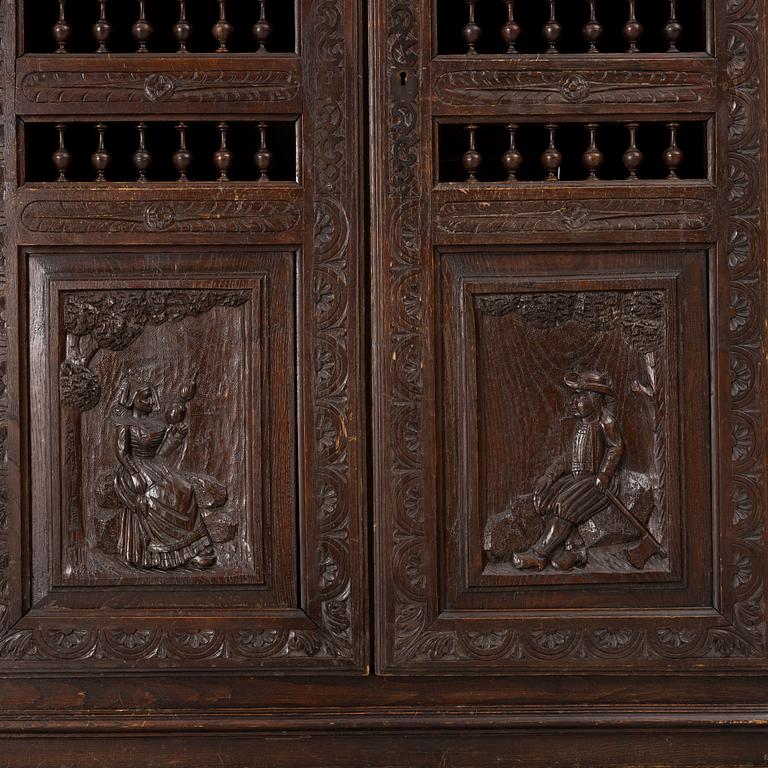 A pair of cabinets, Renaissance style, late 19th century.
