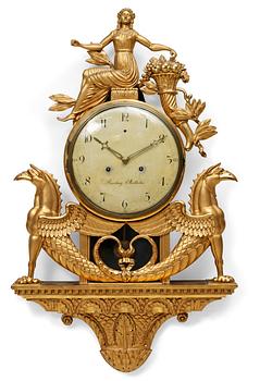 1063. A late Gustavian wall clock by P.H. Beurling.
