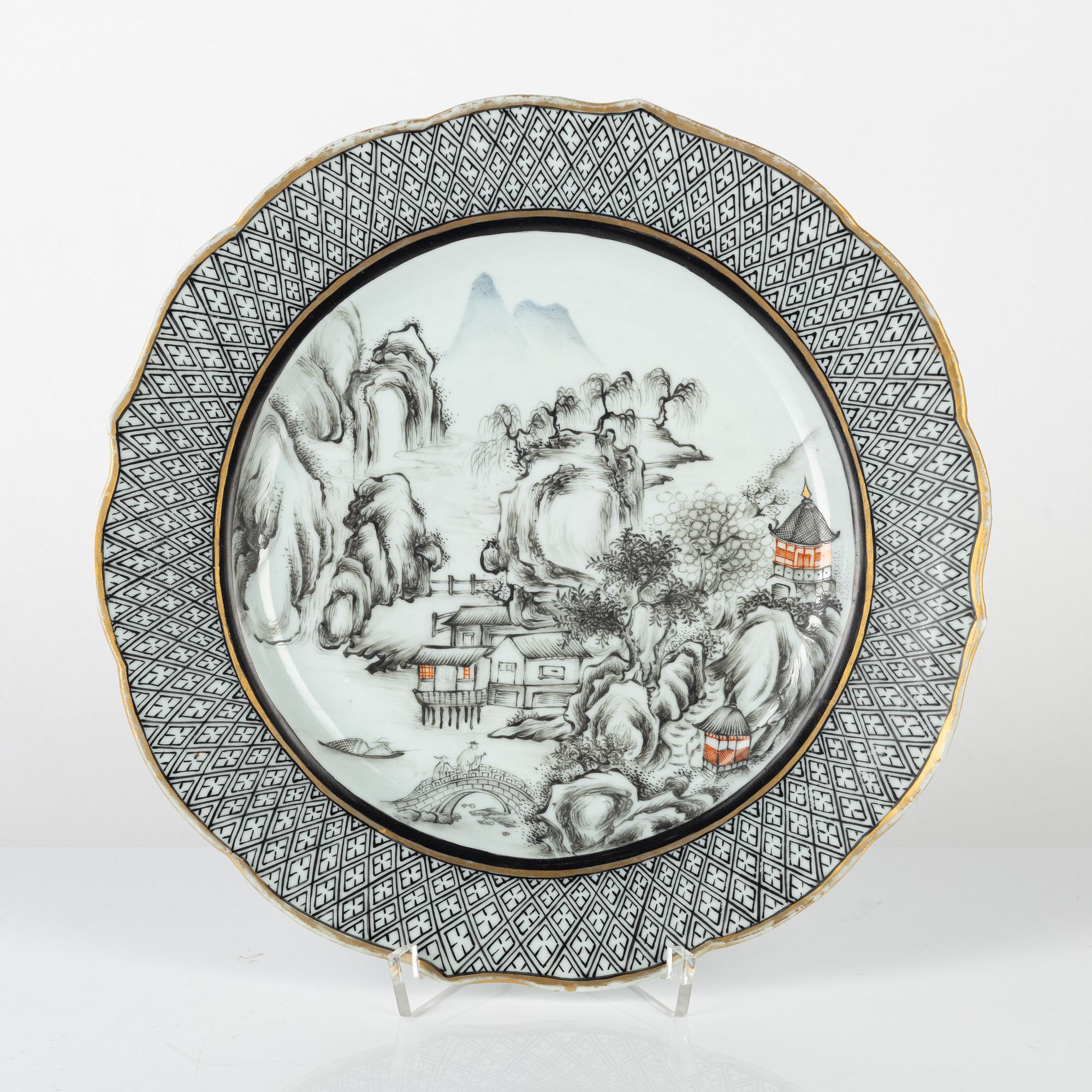 Tallrik, porslin, Kina, 1700-tal.