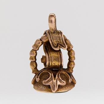 Hänge, sigill, 14K guld och heliotrop.