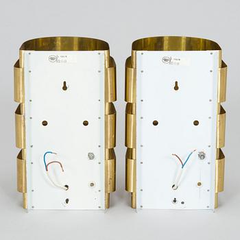 Hans-Agne Jakobsson, a pair of 1970s 'V155' wall lights for Markaryd.