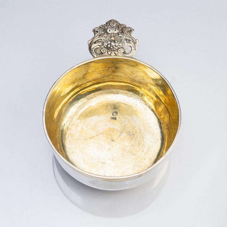 A Swedish parcel-gilt silver drinking cup/bowl, mark of Henrik Wittkopf the elder, Stockholm 1749.
