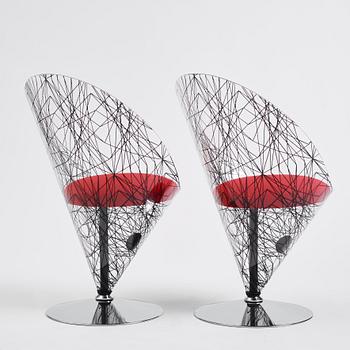 Verner Panton, "Cone chairs", 1 par, nr. 22 & 23, modell "VP 01 typ C”, Polythema, 1994.