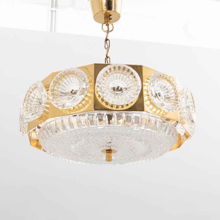 Carl Fagerlund, ceiling lamp Orrefors 1970s.
