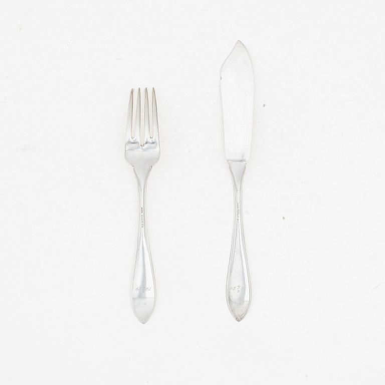 A 12 piece silver cutlery service, GAB, Stockholm 1948.