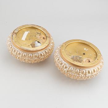 Taklampor/vägglampor, ett par, Glashütte Limburg, Tyskland, 1900-talets andra hälft.